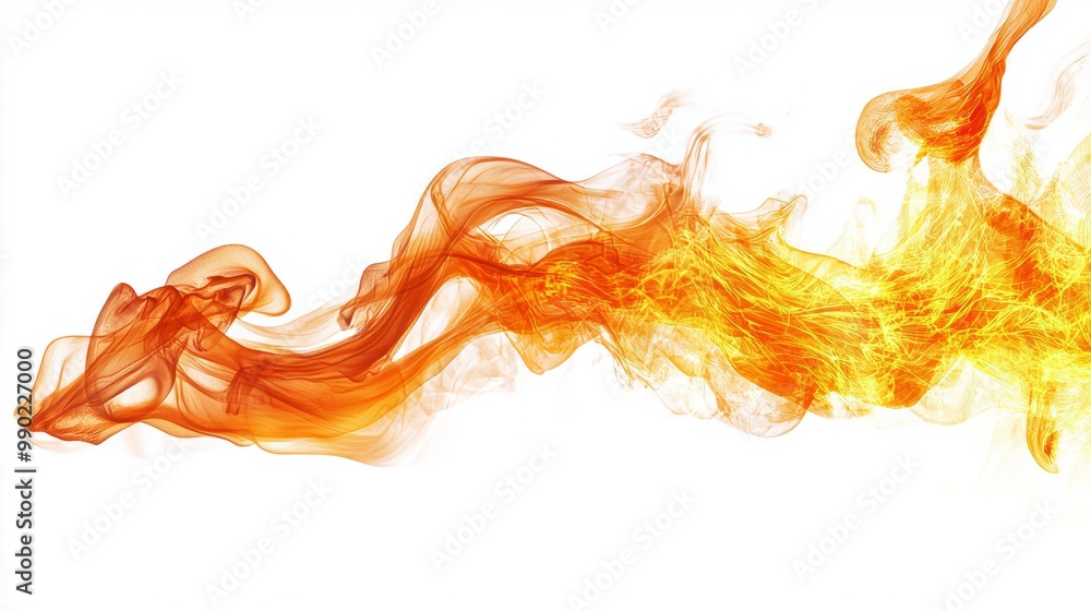 Fototapeta premium A flame with a broad, rounded base that narrows into a sharp