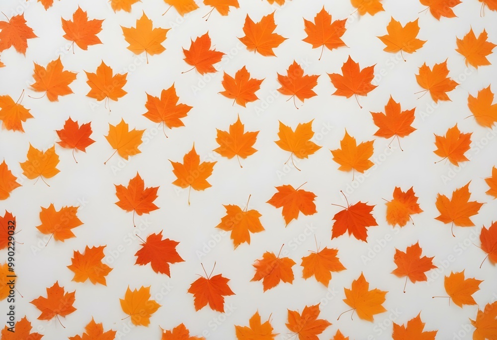 Orange maple leaves on a white background Orange maple leaves on a white background