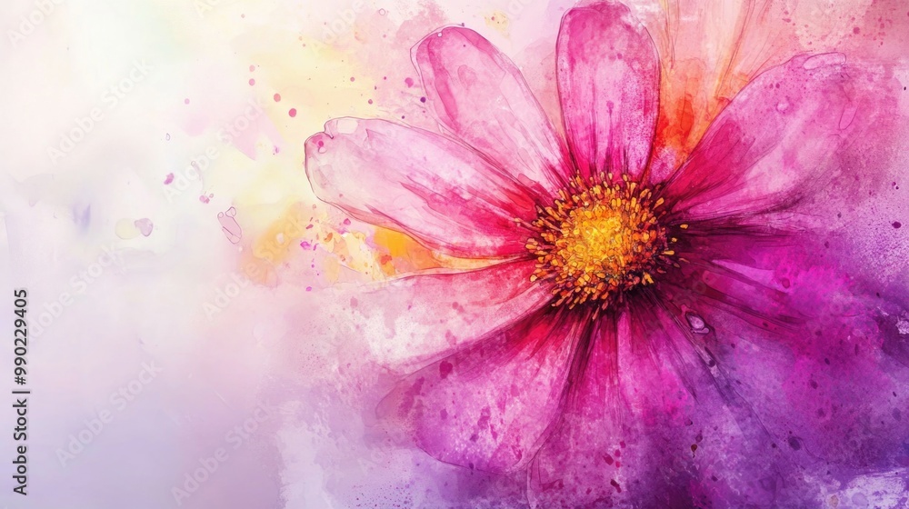 Obraz premium Pink Flower Watercolor