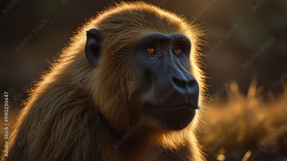 Obraz premium Golden Hour Baboon