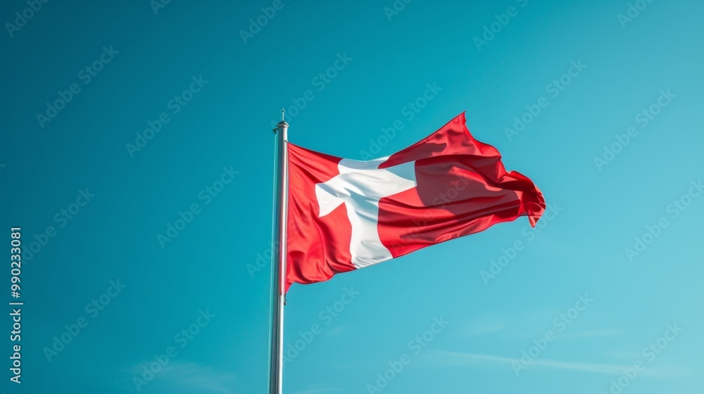 Danish Flag Waving in the Wind Danish Flag Waving in the Wind