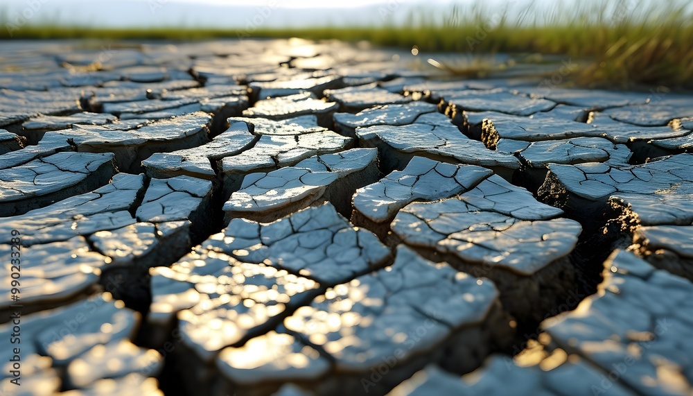 Arid landscape showcasing cracked earth and deep fissures highlighting ...