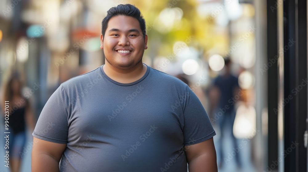 Young Pacific Islander Man Smiling Outdoors on a Sunny Day, Perfect for Multicultural and Diverse Projects Young Pacific Islander Man Smiling Outdoors on a Sunny Day, Perfect for Multicultural and Diverse Projects