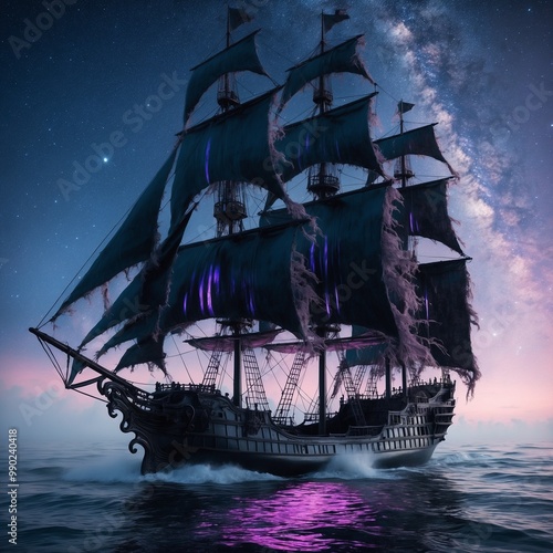 pirate ship in the sea