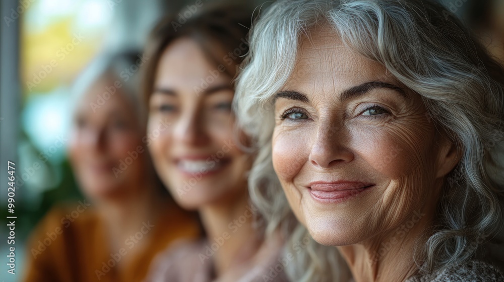 Portrait of Three Generations of Women Smiling Portrait of Three Generations of Women Smiling