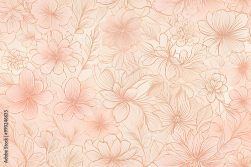 Wallpaper Mural seamless pattern with flowers Torontodigital.ca