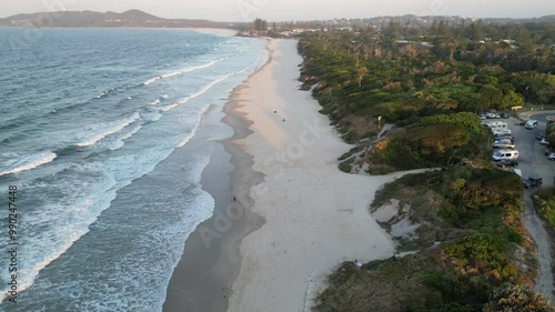 Aerial views of Main Beach Belongil dog exercise area in Byron Bay, New South Wales photo