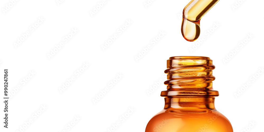 Serum Dropper with Amber Bottle on White Background
Serum Dropper with Amber Bottle on White Background