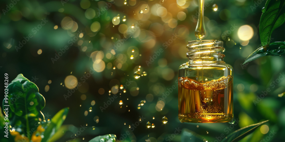 Organic Serum Bottle with Golden Liquid in Nature Setting
Organic Serum Bottle with Golden Liquid in Nature Setting