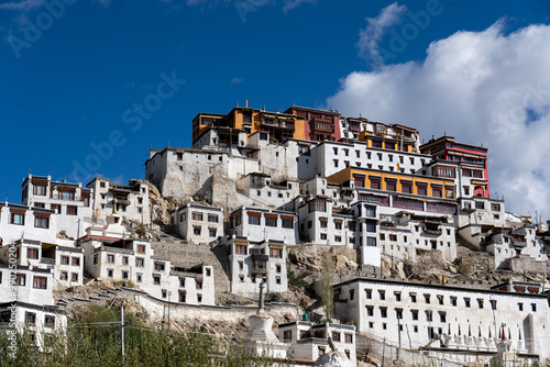 Thiksey, India - September 12, 2024: Exterior of Thiksey Monastery in Ladakh region