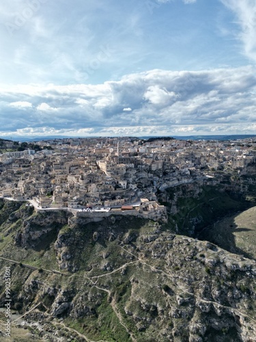 città di Matera vista dall'alto photo