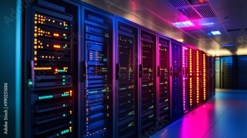 Illuminated Server Racks in a Data Center