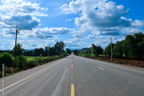 Asphalt roads on the way in Thailand.