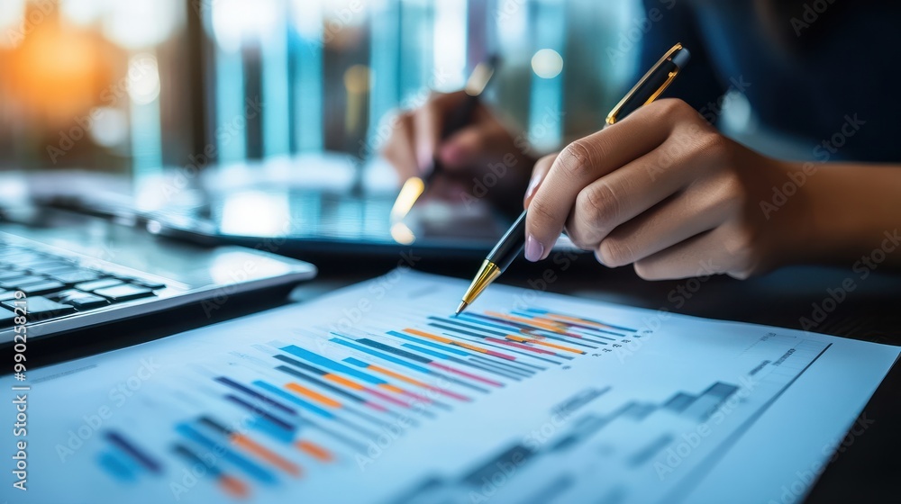 Business audit stock financial finance management on analysis data strategy with graph accounting marketing or report chart economy investment research profit concept. Generative AI Business audit stock financial finance management on analysis data strategy with graph accounting marketing or report chart economy investment research profit concept. Generative AI