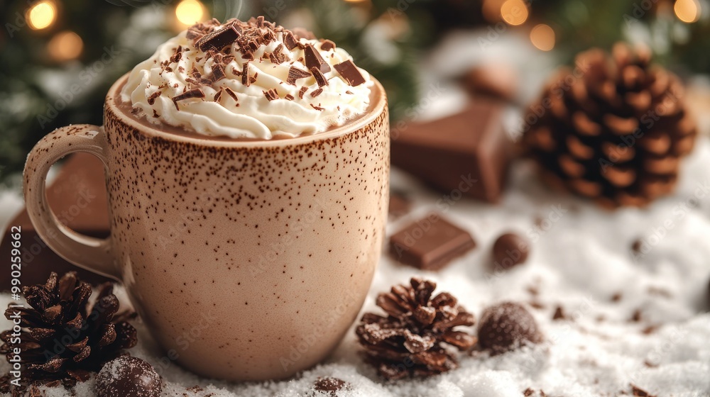 Hot Chocolate with Whipped Cream and Chocolate Shavings Hot Chocolate with Whipped Cream and Chocolate Shavings