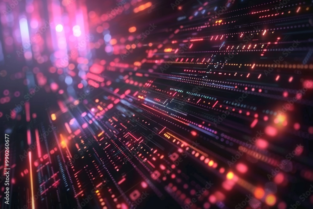 A visual representation of a futuristic cyber tunnel with digital data speeding towards a bright light at the end. A visual representation of a futuristic cyber tunnel with digital data speeding towards a bright light at the end.