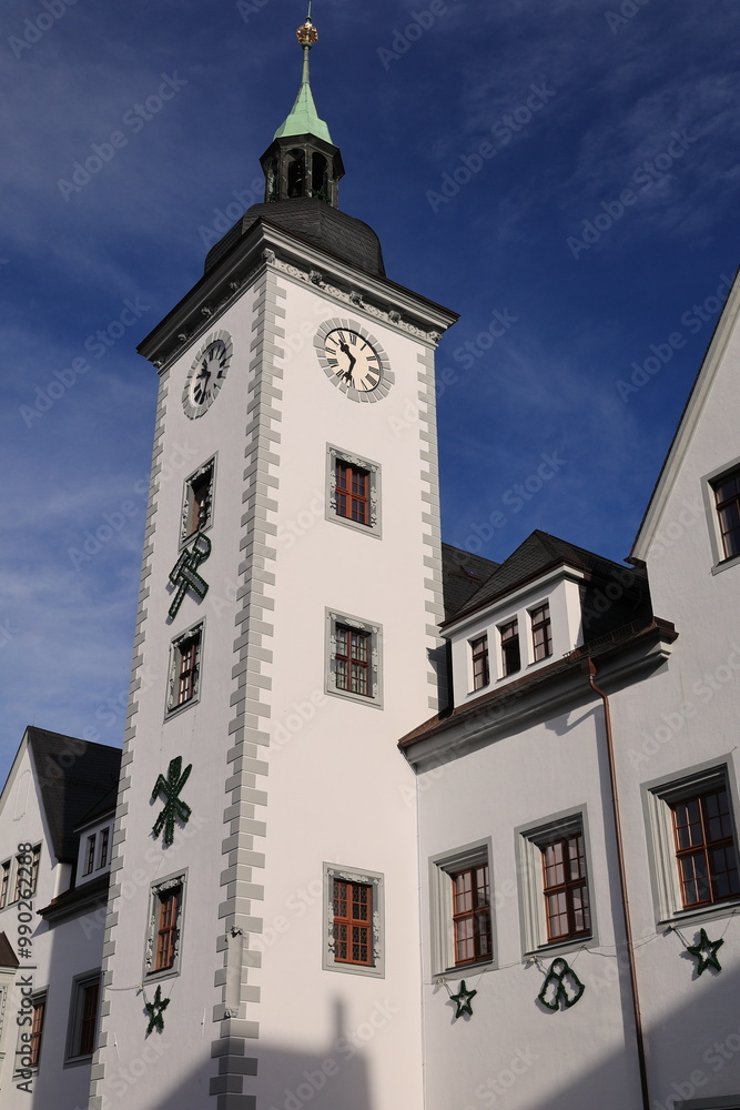 Fototapeta premium Blick in die Altstadt von Freiberg in Sachsen 
