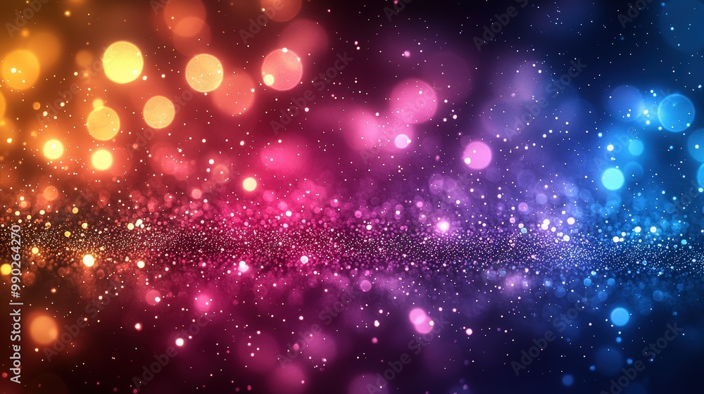 Abstract Colorful Bokeh Lights With Sparkling Glitter And Gradient Glow Abstract Colorful Bokeh Lights With Sparkling Glitter And Gradient Glow