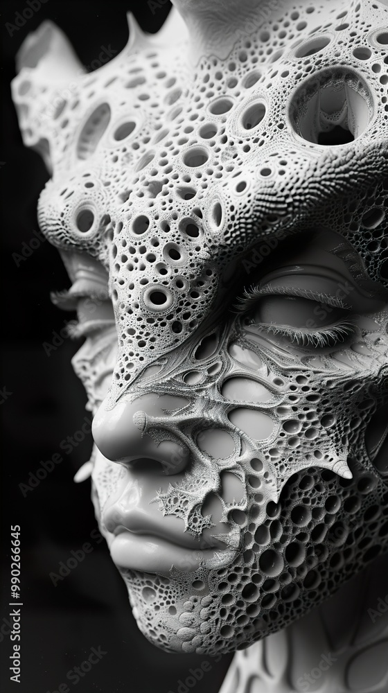 Surreal 3D Face with Intricate Skin Texture Surreal 3D Face with Intricate Skin Texture