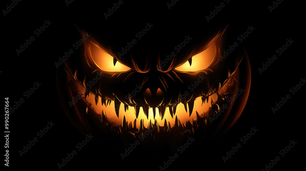 Scary Jack-o'-lantern with Glowing Eyes Scary Jack-o'-lantern with Glowing Eyes