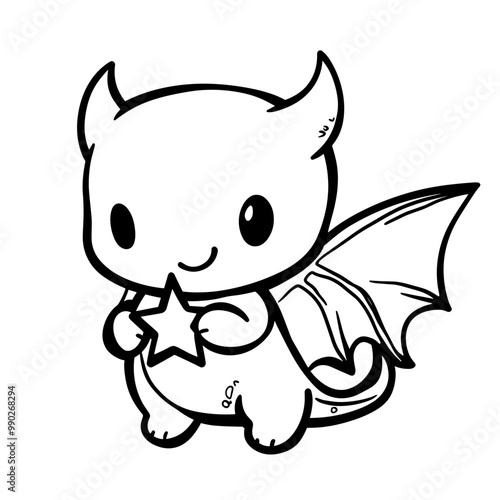 Cute Dragon Squishmallow Coloring Page for kids