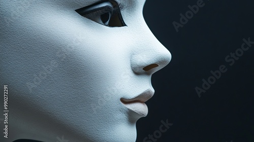 Wallpaper Mural Side profile of a mannequin's face highlighting realistic features and texture Torontodigital.ca