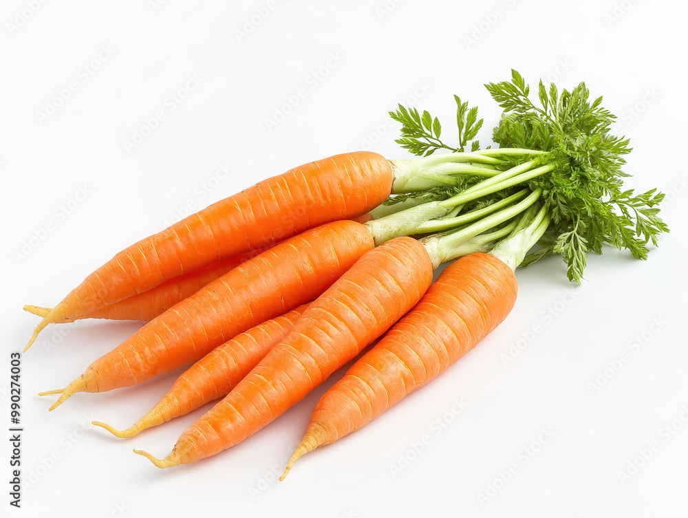 Bunch of fresh carrots isolated on white background, healthy vegetable. Bunch of fresh carrots isolated on white background, healthy vegetable.