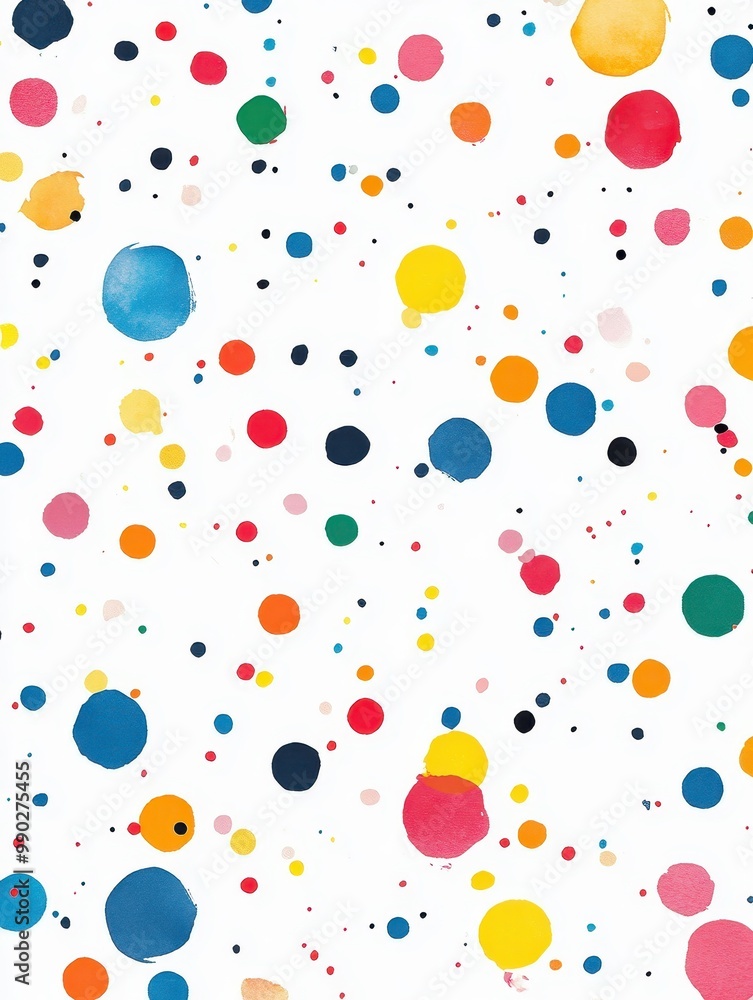 A colorful painting of many small circles in various colors A colorful painting of many small circles in various colors