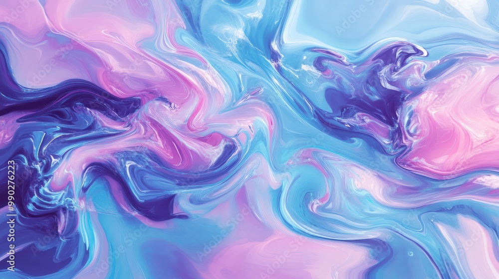 abstract ai generated background illustration of a colored floating liquid in violet and turquoise pastel colors abstract ai generated background illustration of a colored floating liquid in violet and turquoise pastel colors