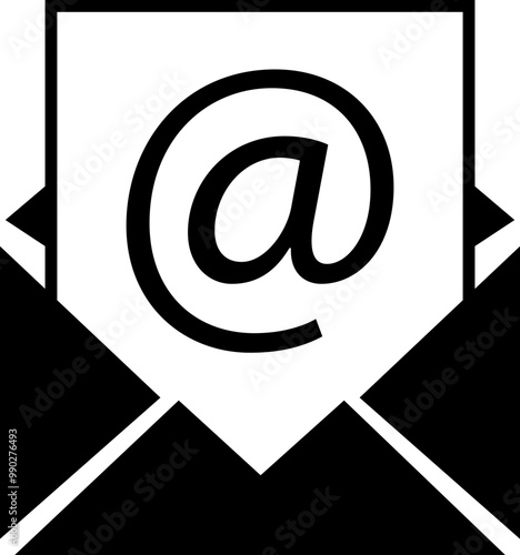 Mail icon, Email, post, letter, envelope, newsletter, notification new message isolated on transparent background. Line outline thin flat design, adapted e-mail icons for web, web site, mobile app, UI