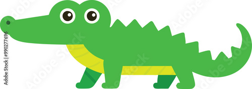 cute crocodile sitting cartoon vector icon illustration 