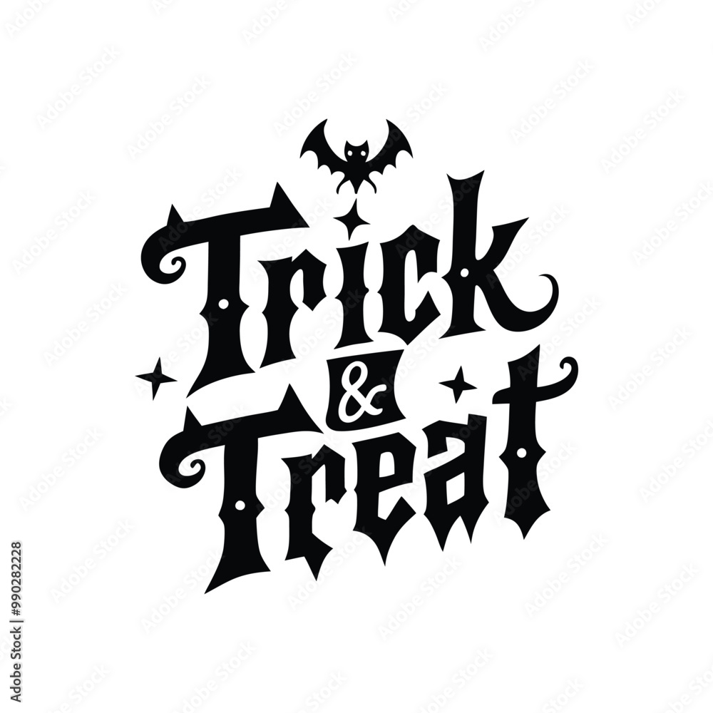 Trick or Treat lettering concept design vector illustration. Trick and Treat Trick or Treat lettering concept design vector illustration. Trick and Treat