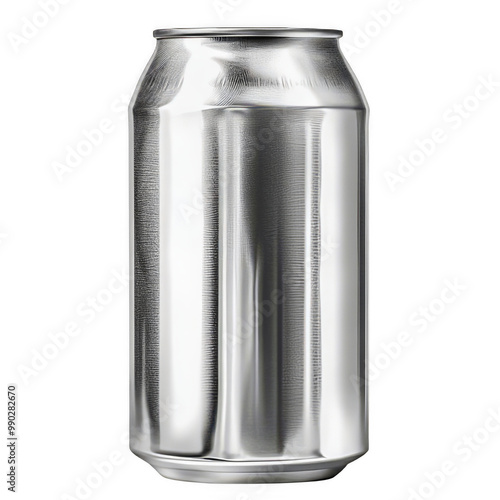 Shiny Aluminum Can Mockup for Beverage Packaging Design On Transparent Background