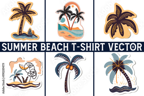 Summer beach t shirt vector, Summer slogan with beach illustration, Summer, Aloha surf typography for t-shirt print , beach vector print
