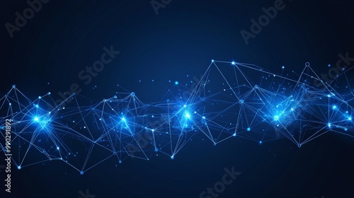 Vibrant Blue Interconnected Network Illustration