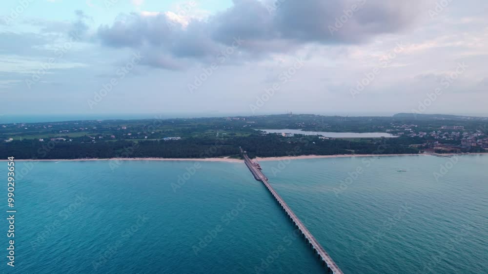 Natural stunning sea bridge island scenery aerial photography Natural stunning sea bridge island scenery aerial photography