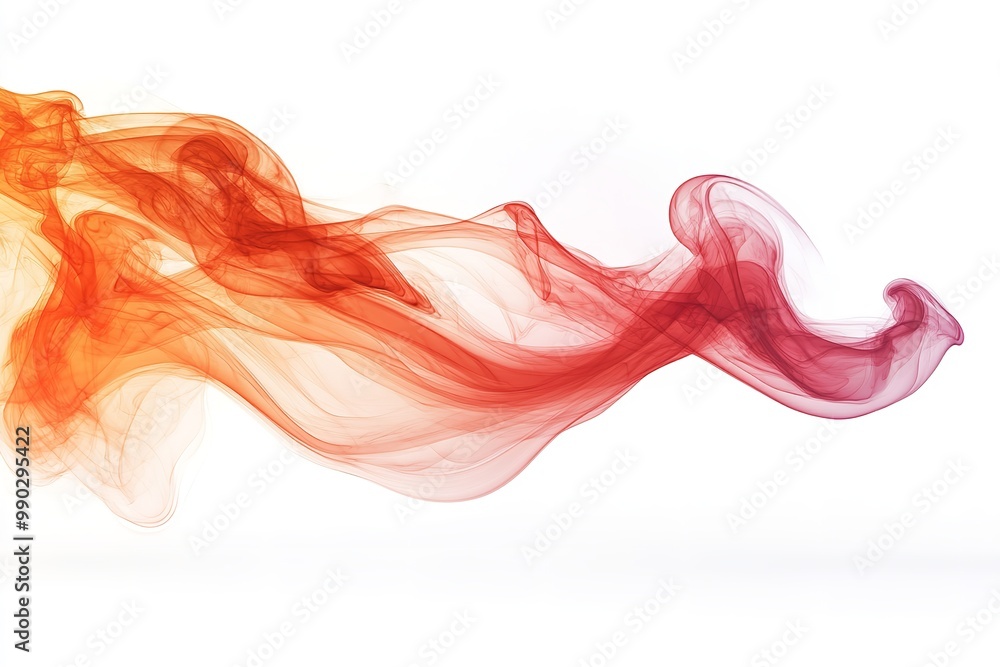 Isolating realistic red smoke on a white backdrop. Generative Ai Isolating realistic red smoke on a white backdrop. Generative Ai