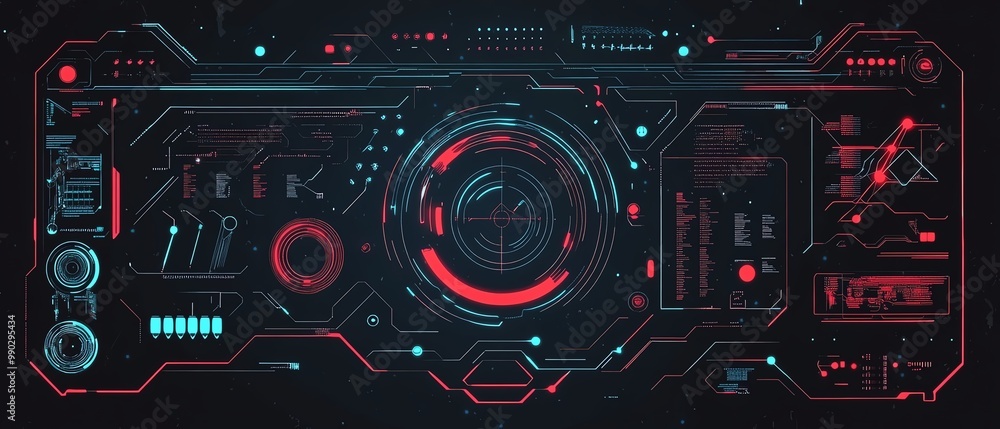 Futuristic control panel with glowing elements Futuristic control panel with glowing elements