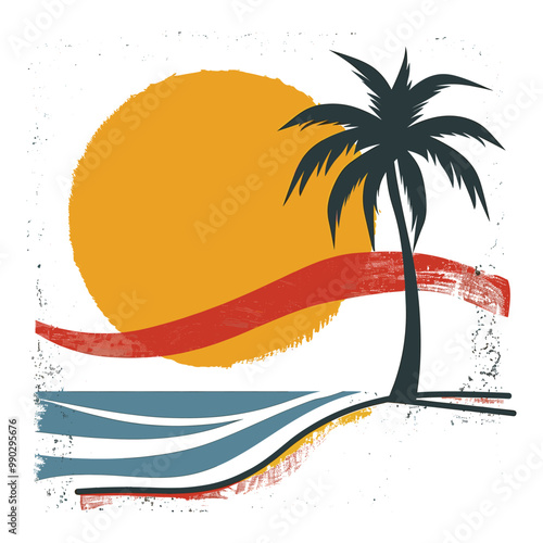 Summer beach t shirt vector, Summer slogan with beach illustration, Summer, Aloha surf typography for t-shirt print , beach vector print

