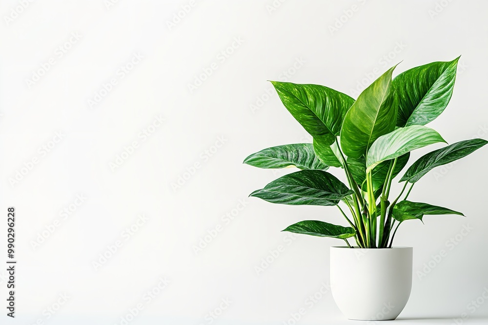 Isolated modern houseplant against a white backdrop. Generative Ai Isolated modern houseplant against a white backdrop. Generative Ai