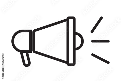 Speaker icon. Megaphone loudspeaker with voice recording or siren. Attribute for organizers and leading mass events.