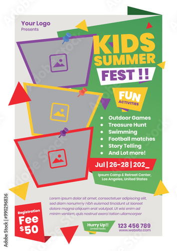 Summer fest promotional flyer design for school