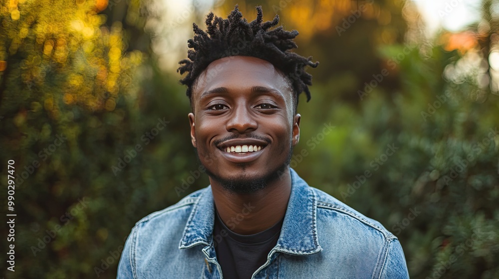 Smiling man with dreadlocks. Perfect for showcasing positivity and confidence in marketing materials. Smiling man with dreadlocks. Perfect for showcasing positivity and confidence in marketing materials.