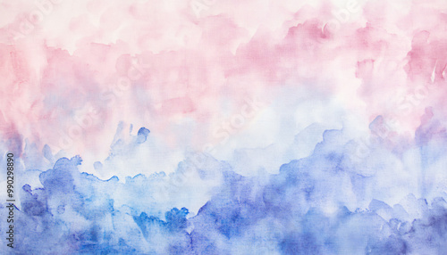 Soft, hand-painted watercolor strokes in calming blues, pinks, and purples, blending seamlessly into one another