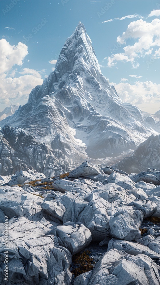 Obraz premium Majestic Snowy Mountain Peak - Breathtaking Landscape Photography