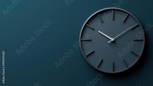 Wallpaper Mural Retro mid-century metal wall clock, sleek design, brushed metal finish, minimalist backdrop, 3D illustration Torontodigital.ca