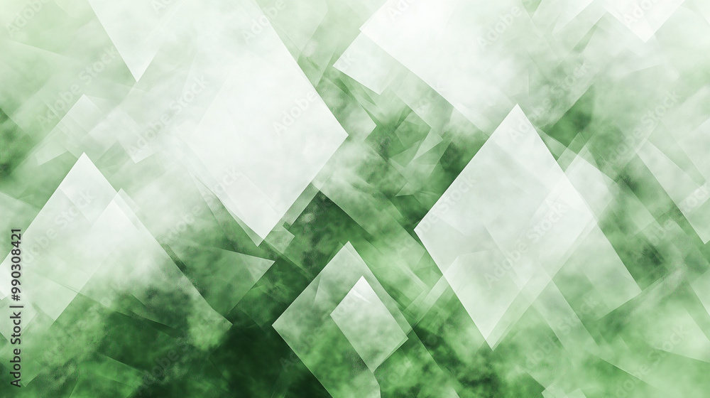 Modern abstract green background design with layers of textured white transparent material in triangle diamond and squares shapes in random geometric pattern. abstract. Illustrations
Modern abstract green background design with layers of textured white transparent material in triangle diamond and squares shapes in random geometric pattern. abstract. Illustrations