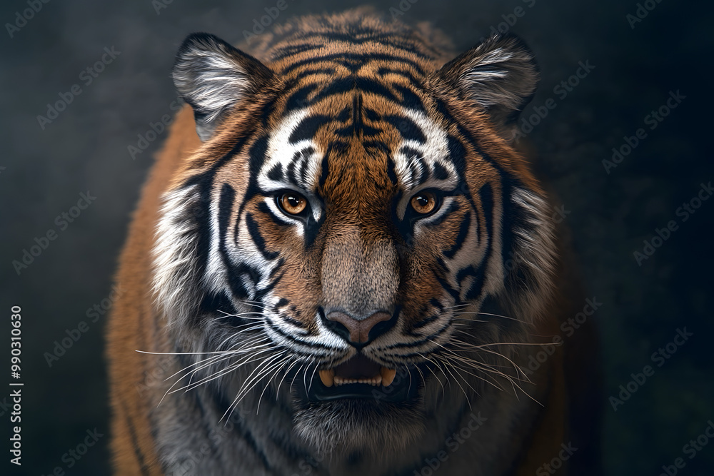 Fototapeta premium A close up of a tiger with aggressive face