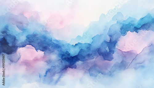 Soft, hand-painted watercolor strokes in calming blues, pinks, and purples, blending seamlessly into one another