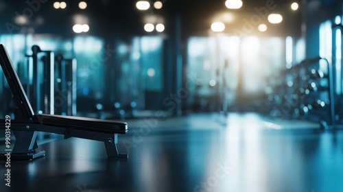 Wallpaper Mural Sports exercise equipment blurred background fitness center, workout personal training studio, health club for aerobic, bodybuilding, and power strength classes Torontodigital.ca